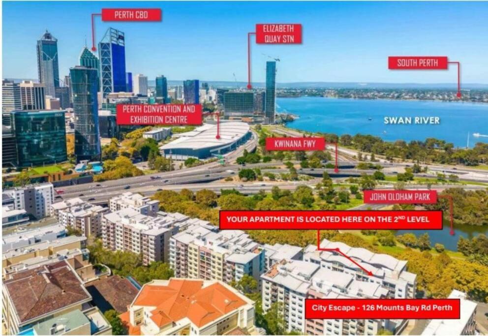 Apartemen Escape Mounts Bay - Near Kings Park - Parking - Wifi *